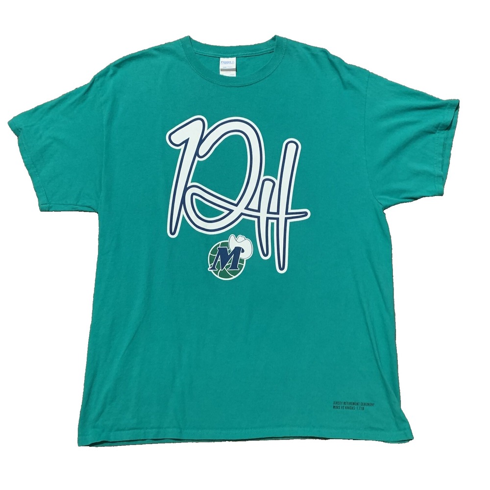 Dallas Mavericks Derek Harper Retirement Ceremony 2018 T-Shirt XL Green NBA